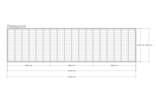 Douglas overkapping 302x1164cm + wanden blank Verando, Origin